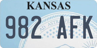 KS license plate 982AFK