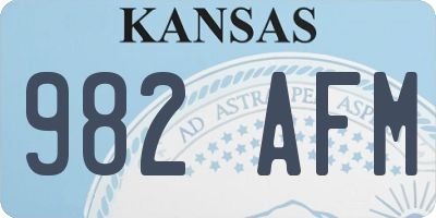KS license plate 982AFM
