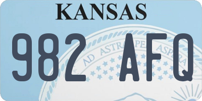 KS license plate 982AFQ