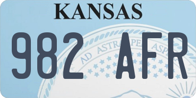 KS license plate 982AFR