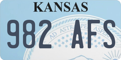 KS license plate 982AFS