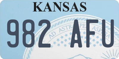 KS license plate 982AFU