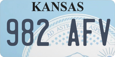 KS license plate 982AFV