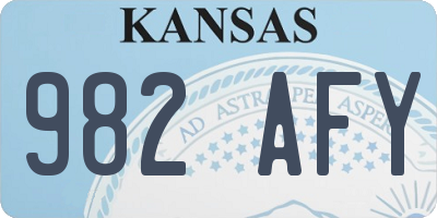 KS license plate 982AFY