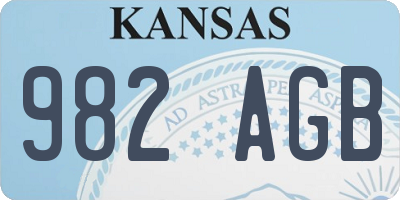 KS license plate 982AGB