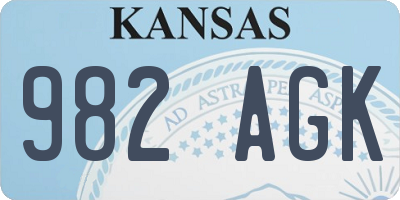 KS license plate 982AGK