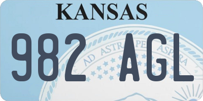 KS license plate 982AGL