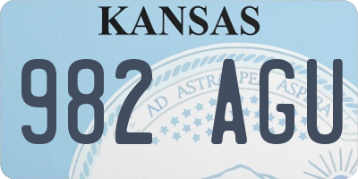 KS license plate 982AGU