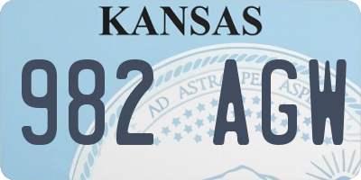 KS license plate 982AGW