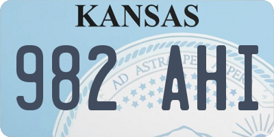 KS license plate 982AHI