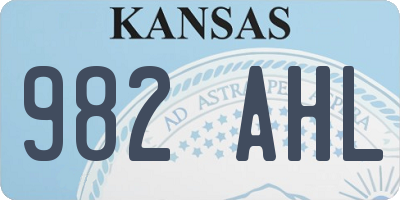 KS license plate 982AHL