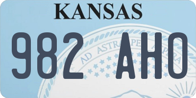 KS license plate 982AHO