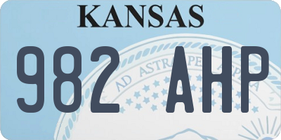 KS license plate 982AHP
