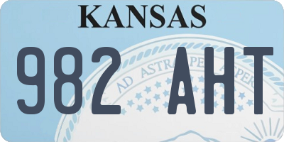 KS license plate 982AHT