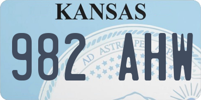 KS license plate 982AHW