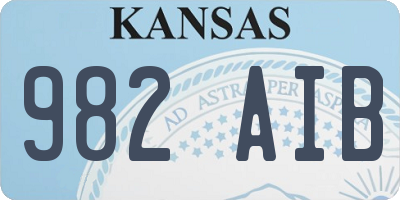 KS license plate 982AIB