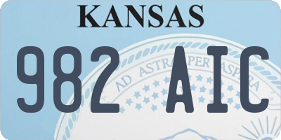 KS license plate 982AIC