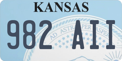 KS license plate 982AII
