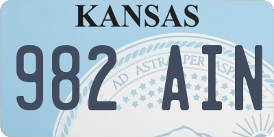 KS license plate 982AIN