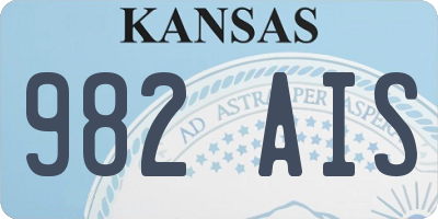 KS license plate 982AIS