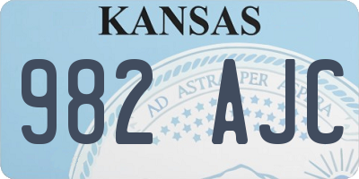 KS license plate 982AJC