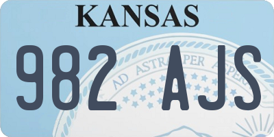 KS license plate 982AJS