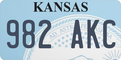 KS license plate 982AKC