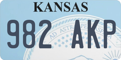 KS license plate 982AKP