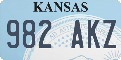 KS license plate 982AKZ