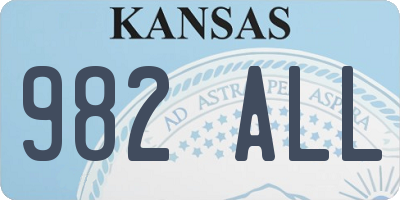 KS license plate 982ALL