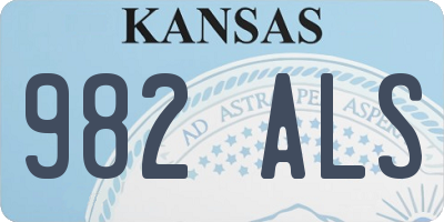 KS license plate 982ALS