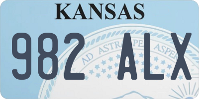 KS license plate 982ALX