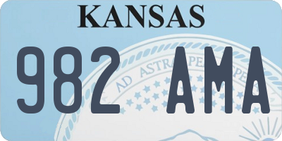 KS license plate 982AMA
