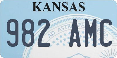 KS license plate 982AMC
