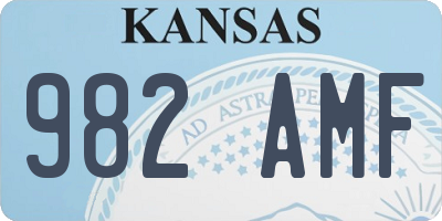 KS license plate 982AMF