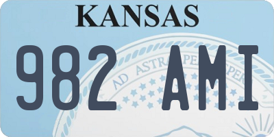 KS license plate 982AMI