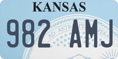 KS license plate 982AMJ