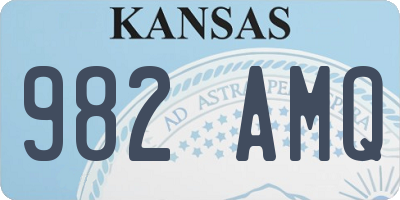 KS license plate 982AMQ