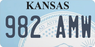 KS license plate 982AMW