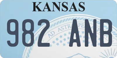 KS license plate 982ANB
