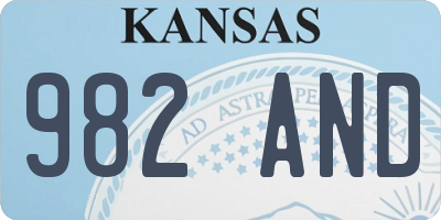 KS license plate 982AND