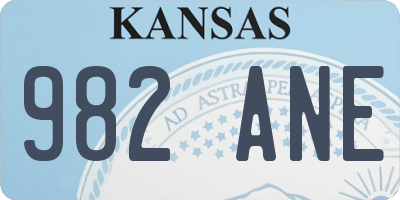 KS license plate 982ANE