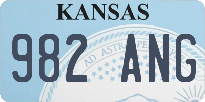 KS license plate 982ANG
