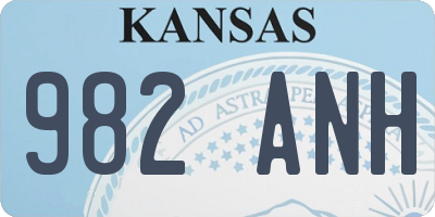 KS license plate 982ANH