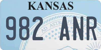 KS license plate 982ANR
