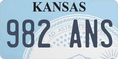 KS license plate 982ANS