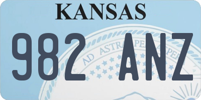 KS license plate 982ANZ
