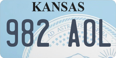 KS license plate 982AOL
