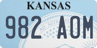 KS license plate 982AOM
