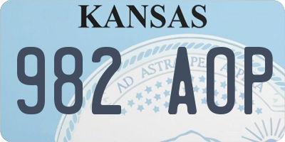 KS license plate 982AOP
